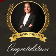 Congratulations! Ms. Hasine Shaikh